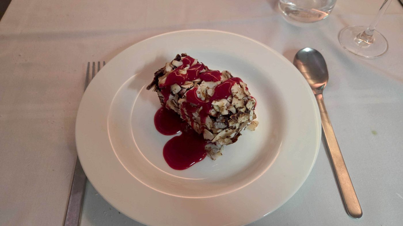 Lamington on Qantas First was to die for