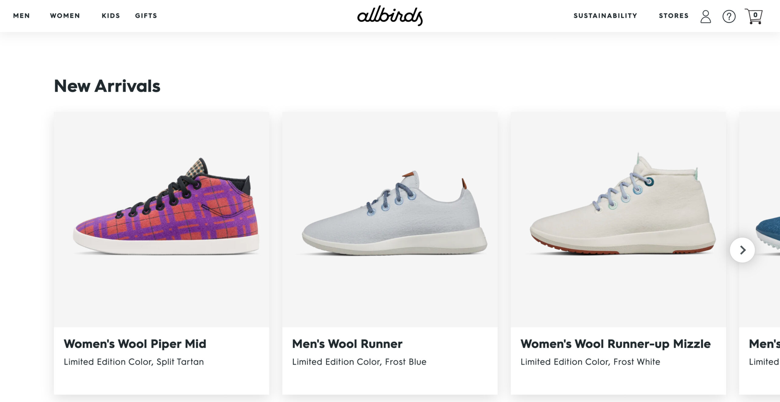 Allbirds new arrivals: Wool Piper, Runner, Mizzle.