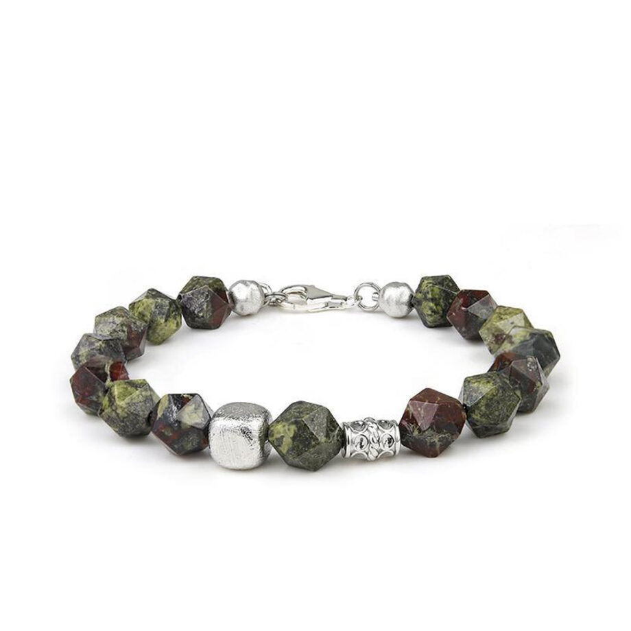 Men's stylish bracelet with stones and silver.
