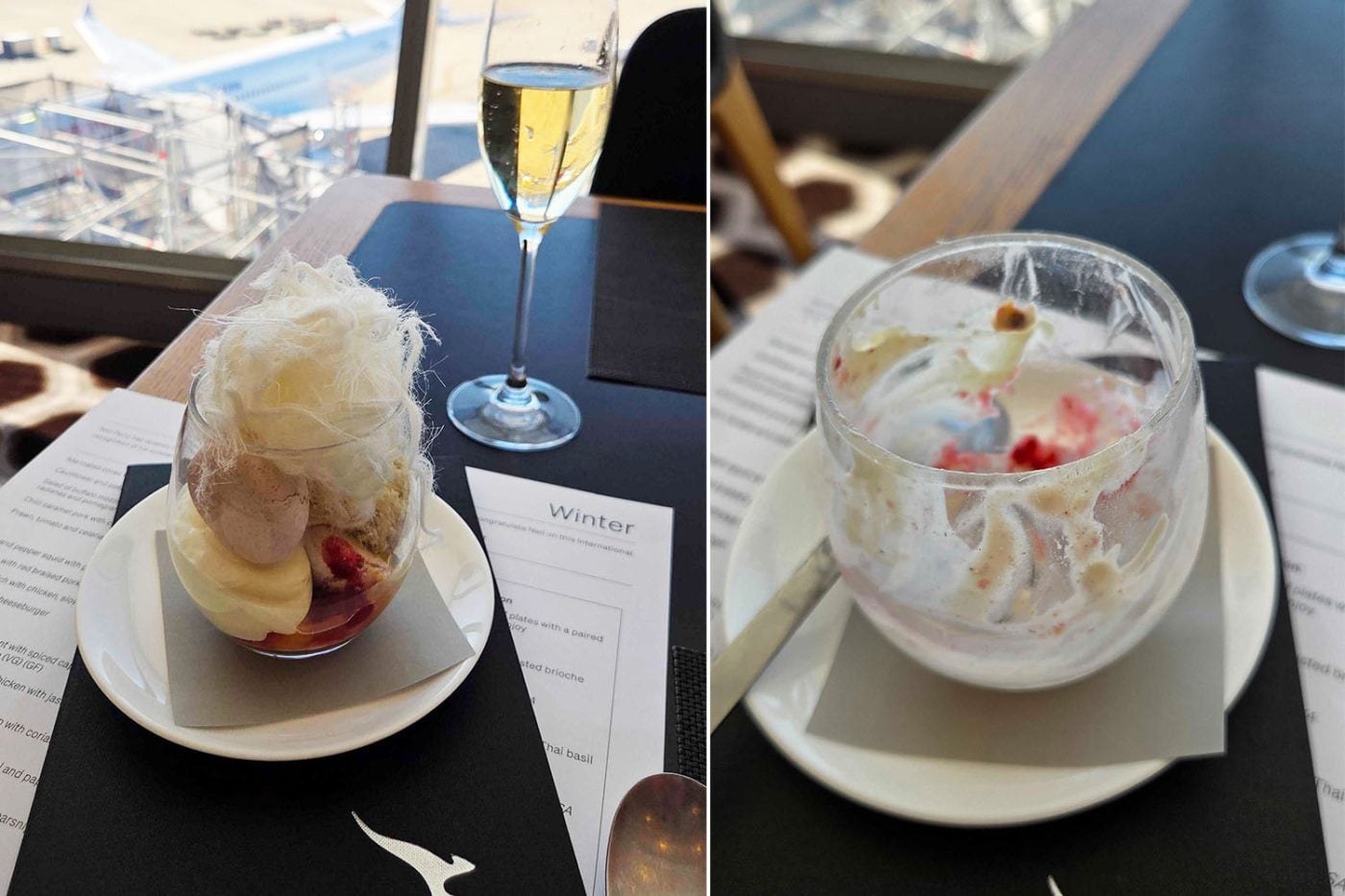 Pavlova in Qantas First Lounge in Sydney T1 International Airport