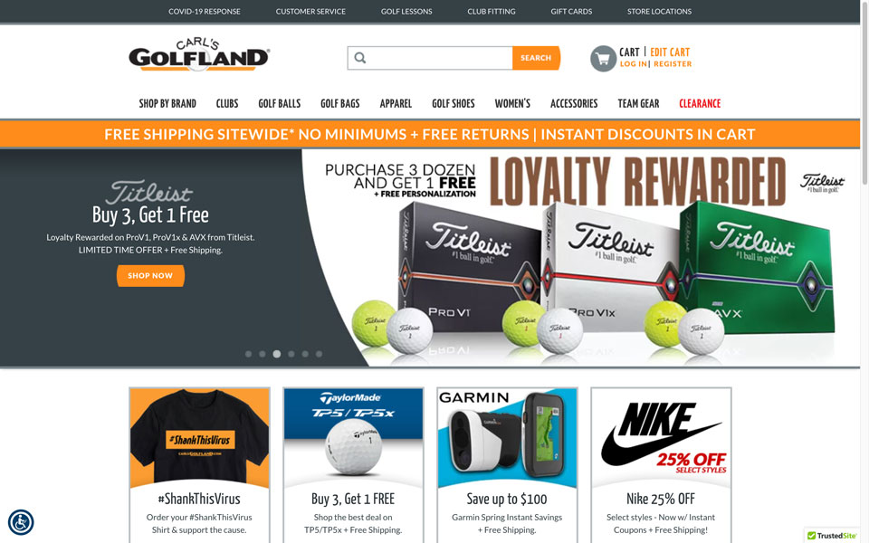 Carl's Golfland: Titleist, Nike, Garmin deals.