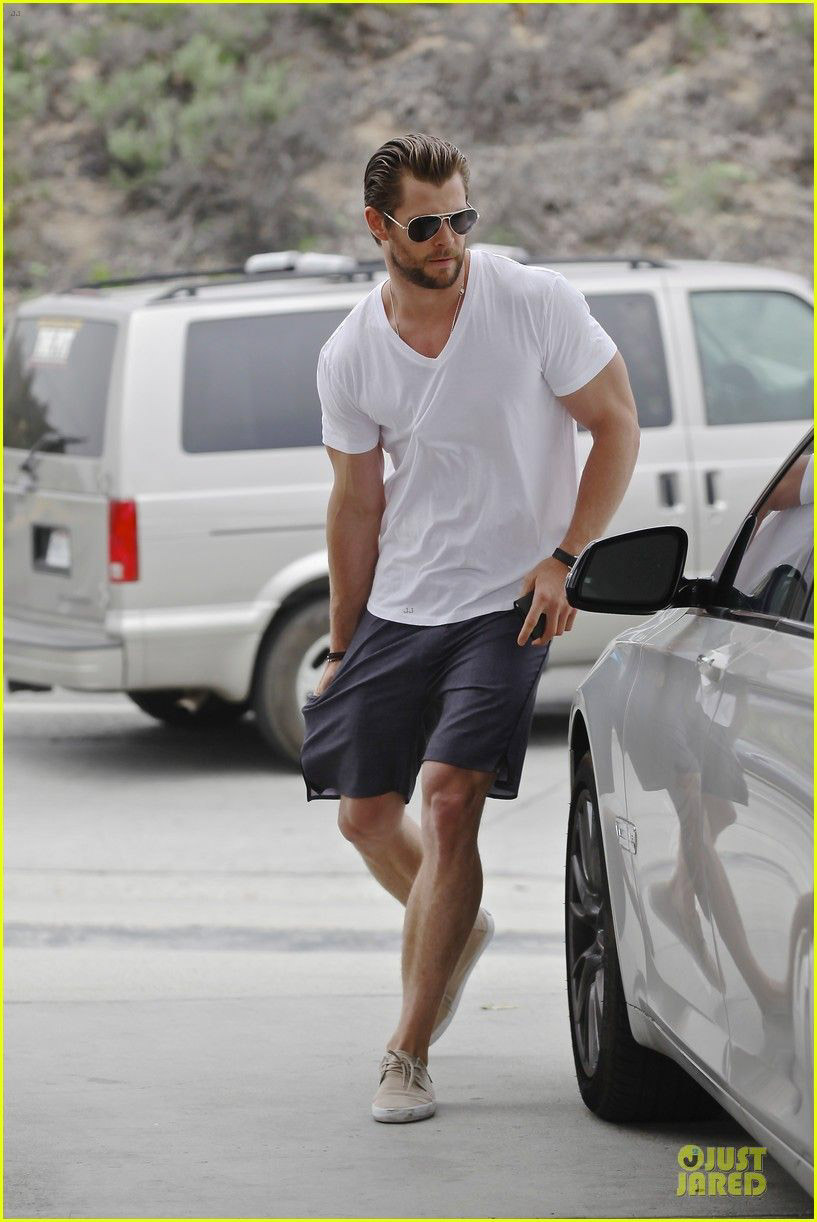 Man channels Hemsworth; walks cool.