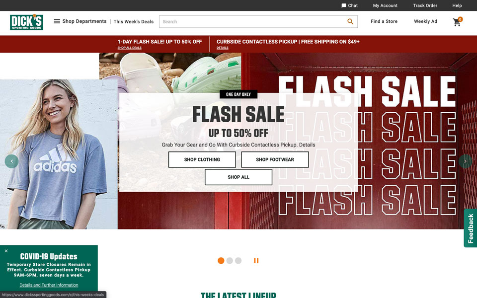 Sporting goods Flash Sale banner.