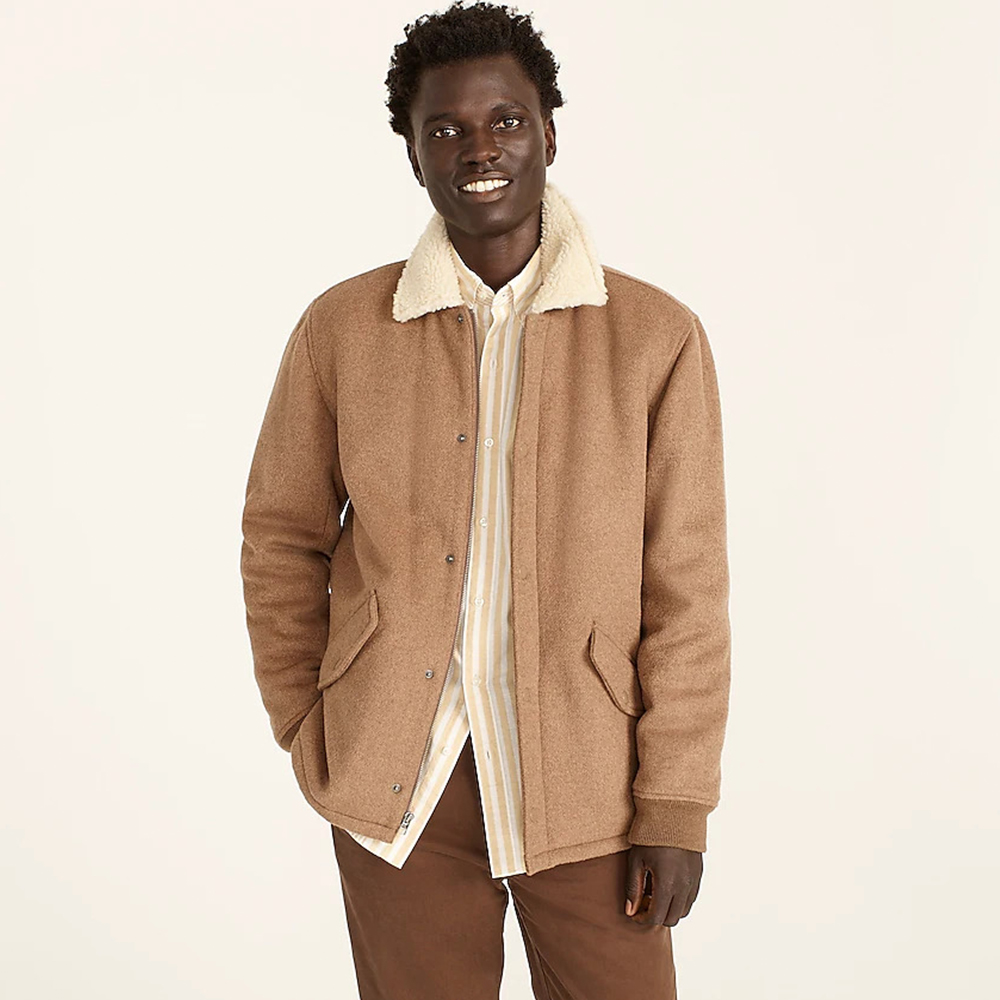 Brown J.Crew Sherpa Jacket