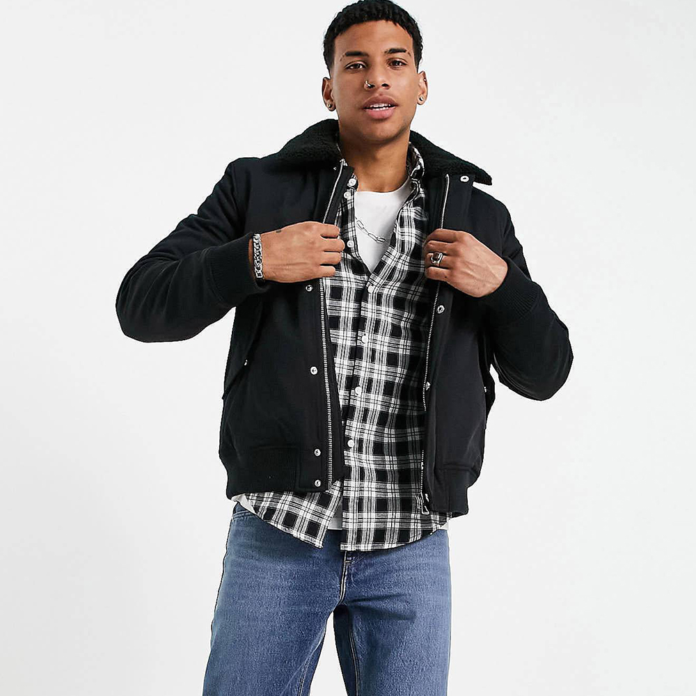 Black Topman Sherpa Jacket