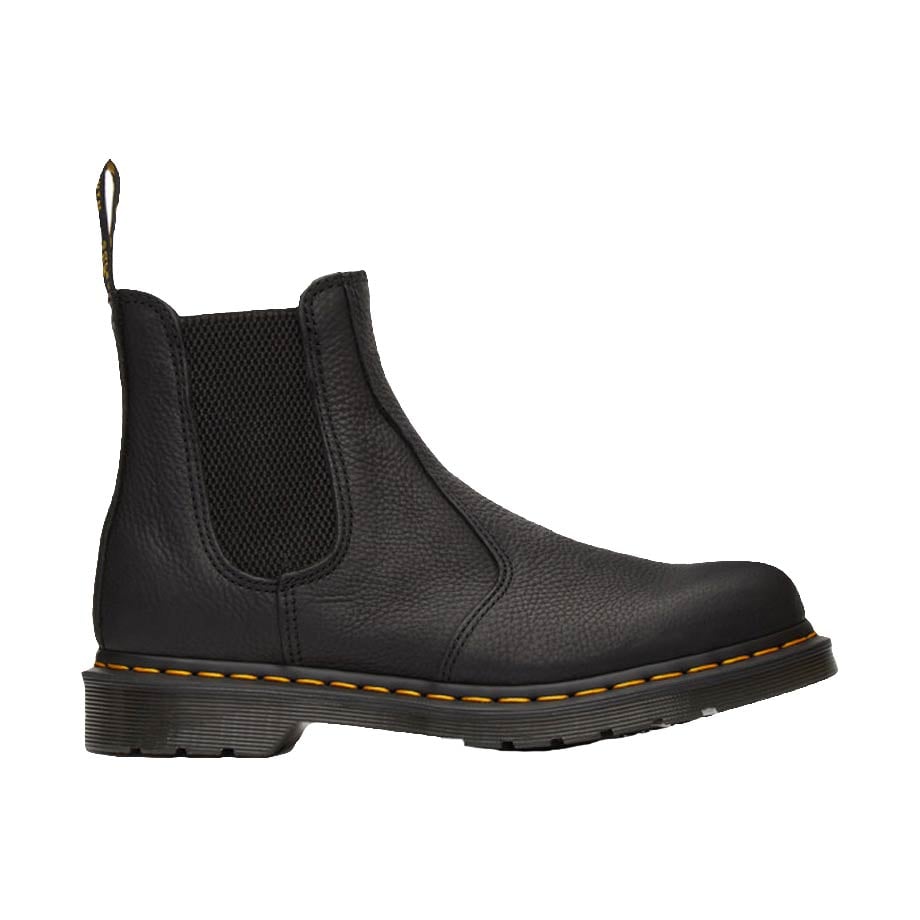 Men's textured black leather Chelsea boots.