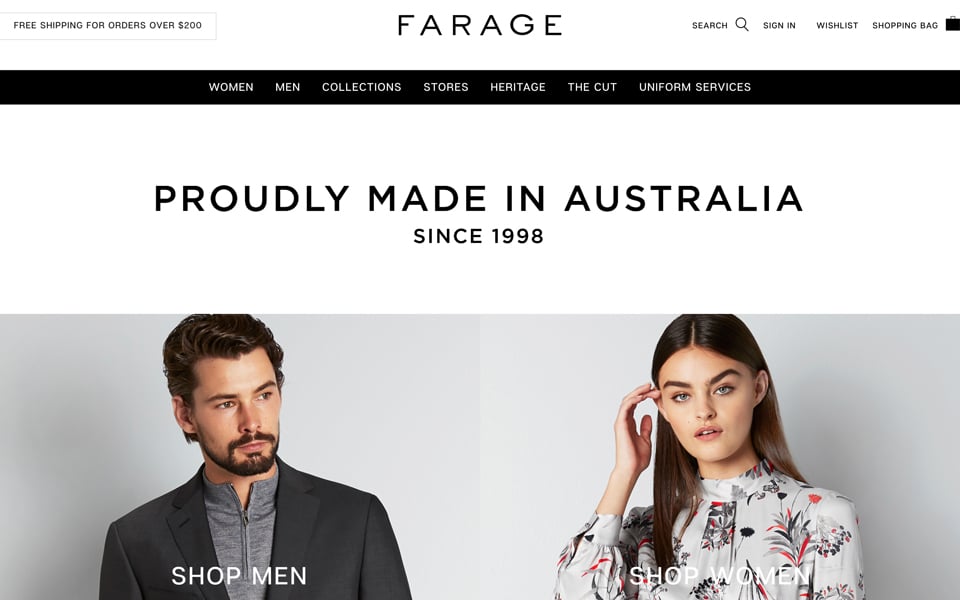 Farage celebrates Australian-made fashion.