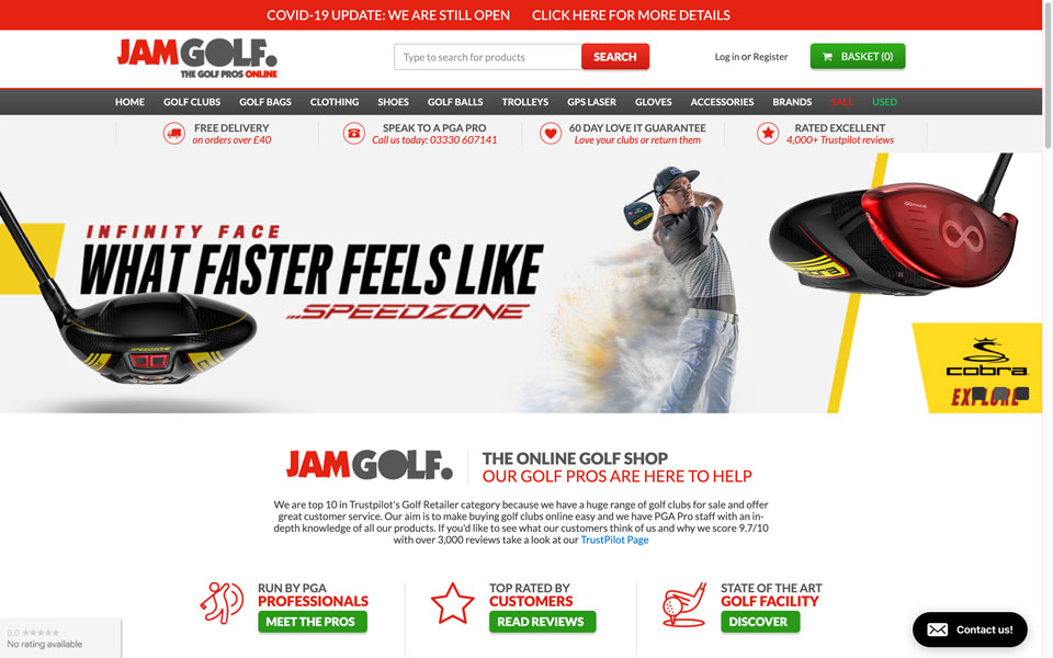 Jam Golf website: Clubs, Equipment Deals