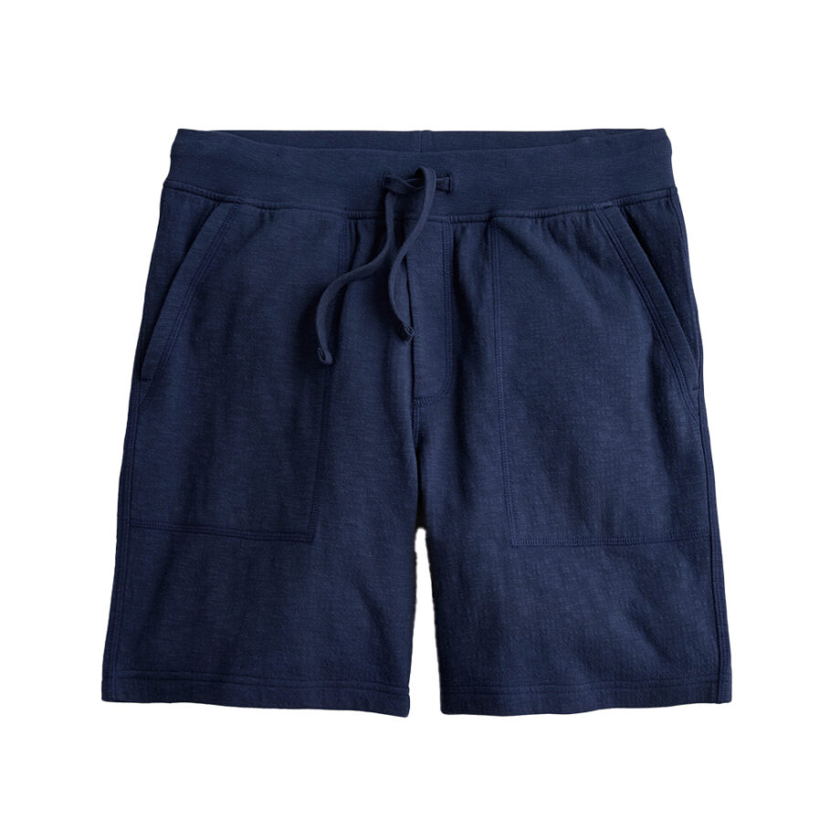 Navy blue lounge shorts, ideal for comfort.