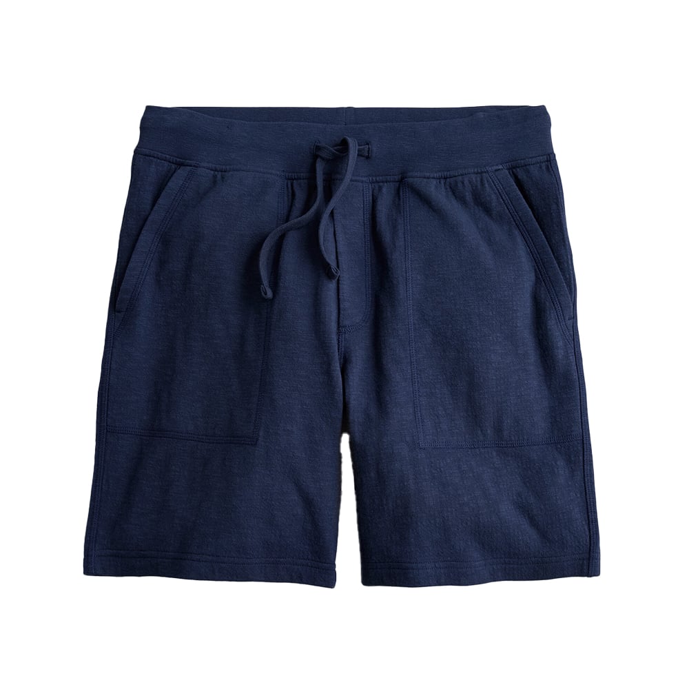 Navy blue lounge shorts, ideal for comfort.
