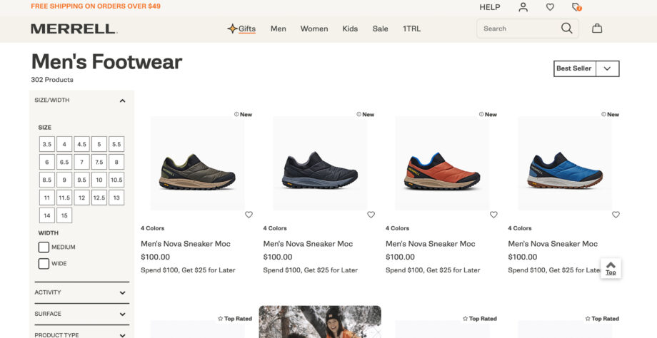 Merrell offers Nova Sneaker Mocs; $100 each.