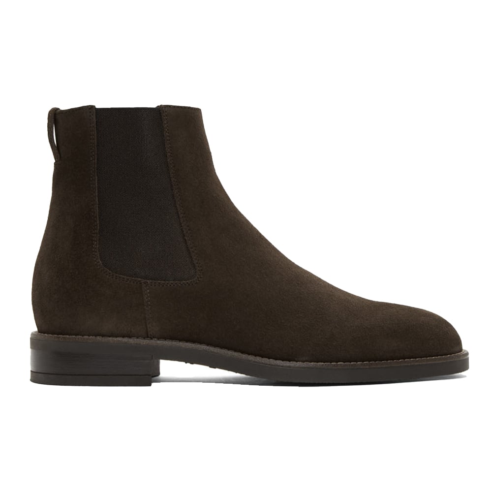 Men's suede Chelsea boot style.