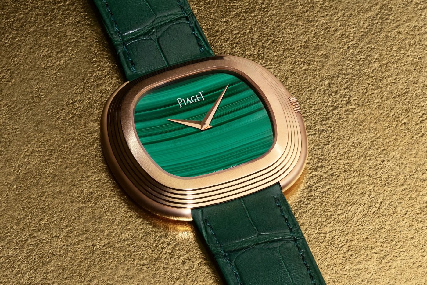 Piaget Black Tie and Andy Warhol Edition watches with tiger’s-eye, lapis and meteorite dials inspired by 1970s designs.