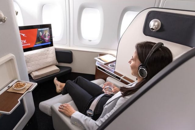 Qantas First Class Flight