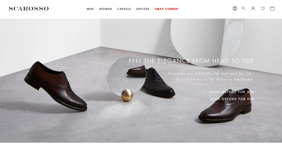 Scardosso's elegant leather Oxfords for men.