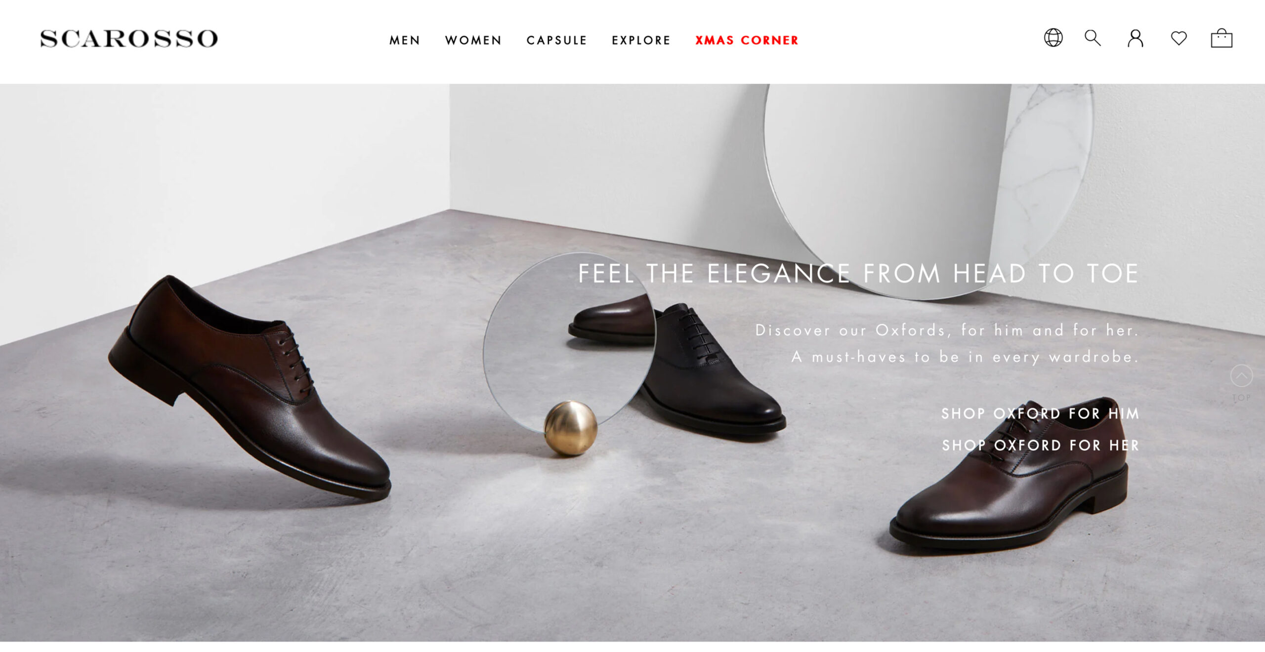 Scardosso's elegant leather Oxfords for men.