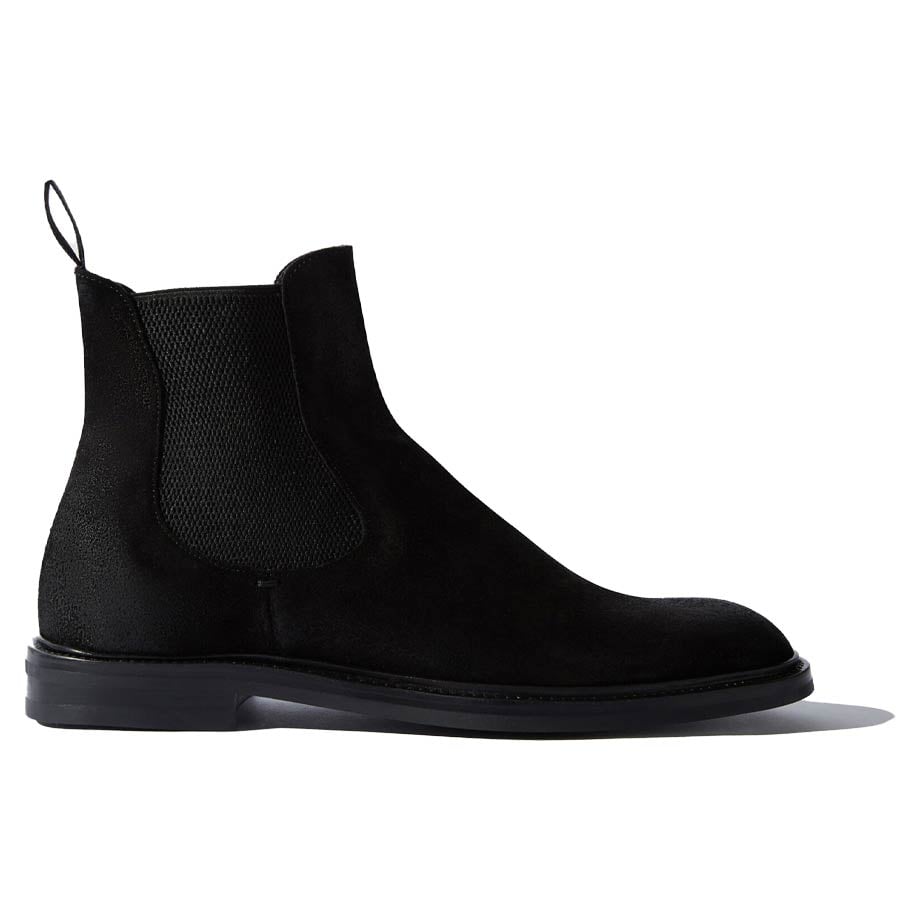 Explore stylish Black Chelsea Boots with elastic panel.