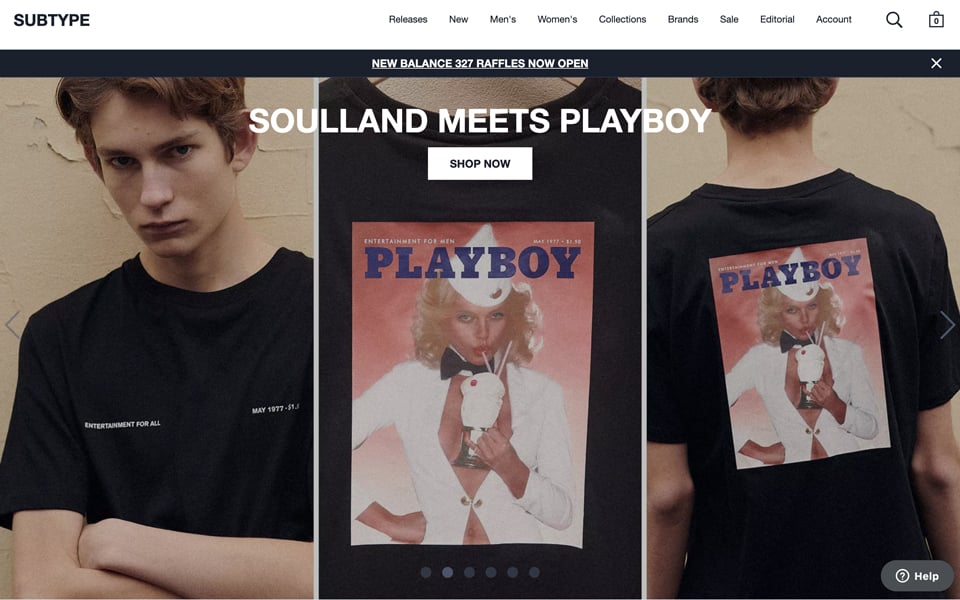 Soulland and Playboy collaboration online.