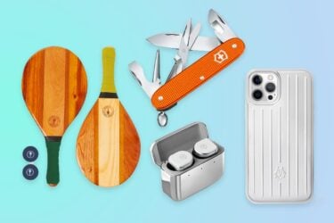 Gift ideas: pocket knife, wireless earbuds, smartphone.