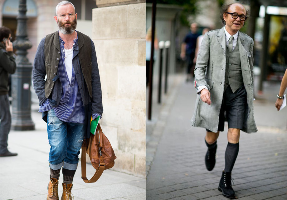 Two stylish men walking outdoors.